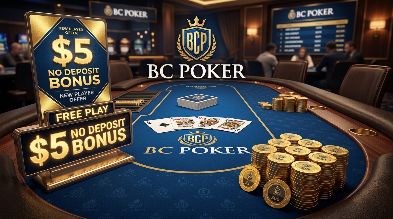 Bitcoin Casino No Deposit Bonus 2026: BC Poker Launches $5 Free with SMPBONUS Code