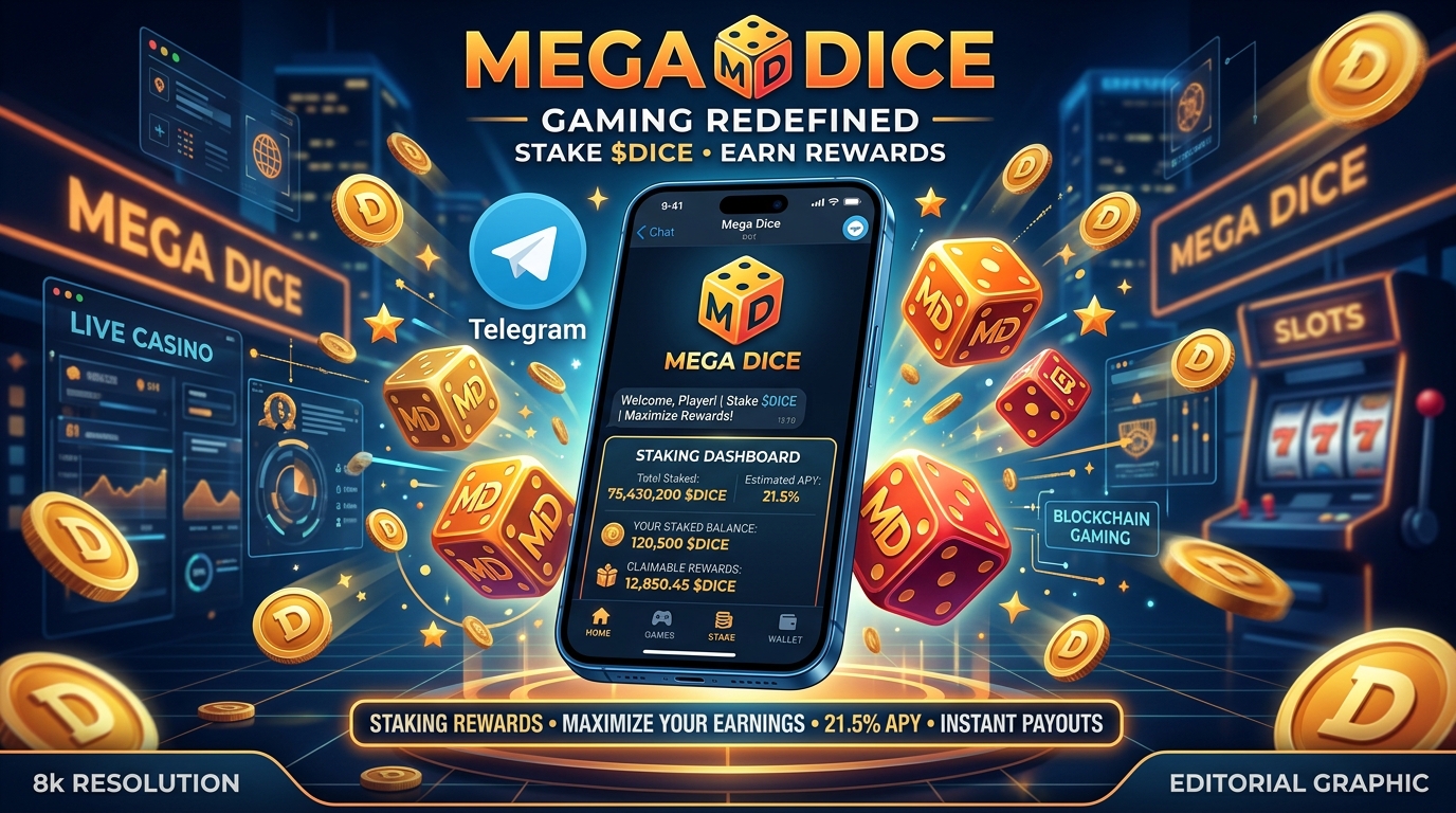 Mega Dice Casino Launches Mobile App with Direct Telegram Wallet Connection and DICE Staking